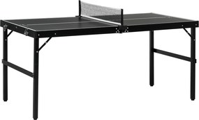 SPORTNOW Set de tenis de masă, pliabil, încuietoare și mâner, cadru din aluminiu, 152x76x72 cm, Negru | Aosom Romania