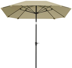 Outsunny Umbrelă de soare de 2,3 m fără bază, umbrelă de terasă reglabilă cu manivelă, poliester, aluminiu, fibră de sticlă, bej | Aosom Romania