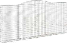 vidaXL Coș gabion arcuit, 400x30x180/200 cm, fier galvanizat