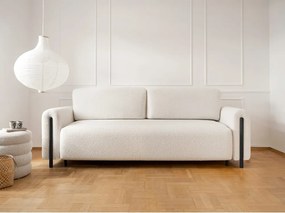 Canapea fildeș extensibilă/cu spațiu de depozitare cu tapițerie din țesătură bouclé 244 cm Arcadova – ELTAP