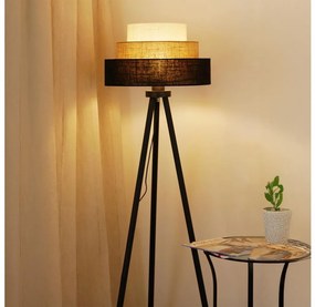 Brilagi - Lampă de podea ASPEN LUNETA 1xE27/15W/230V negru/bej/crem