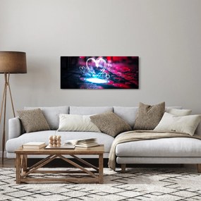Tablou cu inima iluminată (120x50 cm)