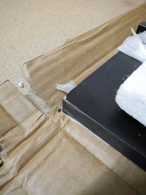 OFERTA Masa de sufragerie neagra RAMOD 100x60 cm, decor marmura II. calitate