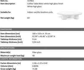 Masuta din fibra de sticla design LUX Matiz