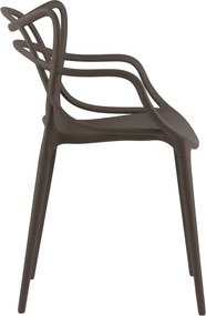 Set de 4 scaune din plastic KATO, maro