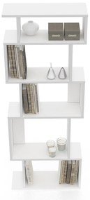 Biblioteca Piramide, Alb, 60 x 22 x 160 cm
