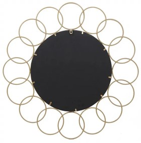 Oglinda rotunda cu rama din metal aurie Creolo, aproximativ 2cm (L / D) x 80cm (W) x 80cm (H)
