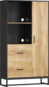 HOMCOM Dulap de bucătărie multifuncțional cu 2 sertare, 1 dulap, 2 nișe și orificii pentru cabluri | Aosom Romania