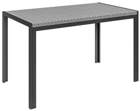 Outsunny Masă de Dining pentru Terasă 120cm, pentru 4 Persoane, Stil Dreptunghiular, Ideală pentru Exterior, Gri | Aosom Romania