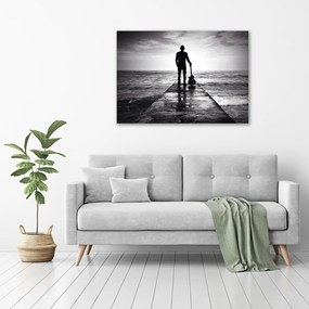Tablou pe pânză canvas Chitarist pe dig