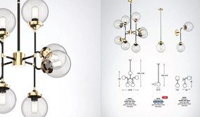 Lustra, Pendul modern modern RIANO auriu/ transparent P0454-01D-F7AC ZL