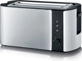 Severin AT 2590 - Prăjitor de pâine cu 4 fante, 1400 W/230 V, oțel inoxidabil/negru