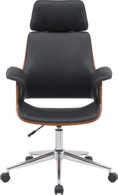 Scaun birou, negru / nuc, HEKTOR