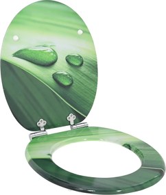 vidaXL Capac de toaletă cu închidere lentă Picătură Verde 44 x 38 cm