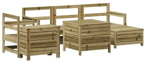 3250555 vidaXL Set canapea de grădină, 7 piese, lemn de pin tratat