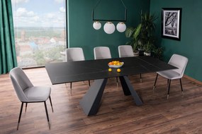 Masa extensibila Salvadore Ceramic SAHARA NOIR negru/negru mat L160-240 cm