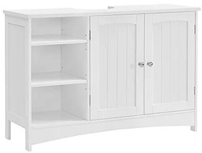 Dulap de depozitare pentru chiuveta, Vasagle, 2 usi, Alb, 90 x 30 x 60 cm