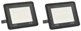vidaXL Proiectoare cu LED, 50 W, 2 buc., alb cald