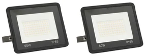 vidaXL Proiectoare cu LED, 50 W, 2 buc., alb cald