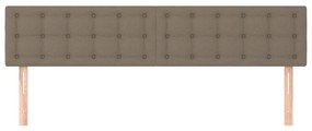 Tablii de pat, 2 buc, gri taupe, 80x5x78 88 cm, textil 2, Gri taupe, 160 x 5 x 78 88 cm