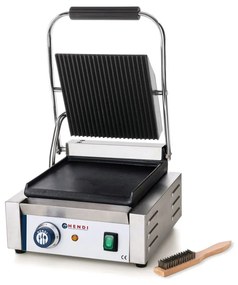 Grill profesional, Striat-neted,1800W, termostat,perie de curatare