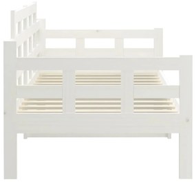 Pat de zi, alb, 90x200 cm, lemn masiv de pin Alb, 90 x 200 cm