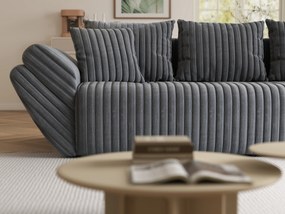 Canapea extensibilă dumonde cu ladă de depozitare si sezut confortabil din spuma high-density, Berlin Ambience Grey 250x100 cm