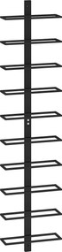 HOMCOM Suport pentru Sticle de Vin cu Montare pe Perete, 27x10x116 cm, Negru | Aosom Romania