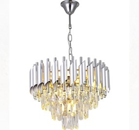 Brilagi - Lustră cu lanț ECLIPSE, 5xE14/10W/230V, diam. 38 cm, argintie