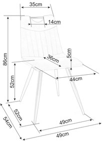 Scaun de bucaterie Orfe Velvet, gri