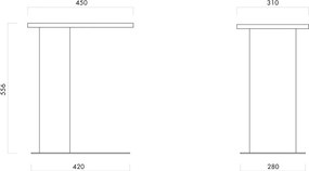 Măsuță auxiliară din metal 48x34 cm Nuno – noo.ma