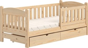Pat copii din lemn cu sertare Alvins 90x180 - pin