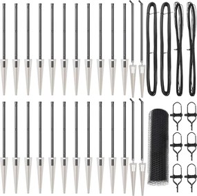 vidaXL Stâlp de gard. Gri 50 x 0,4 m (plasă de 13 mm) Oțel și PVC