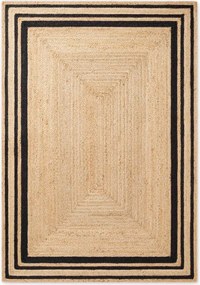 Covor negru/în culoare naturală reversibil/țesut manual din iută 120x170 cm Jutta – Hanse Home