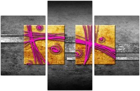 Tablou - Pătratr colorate pe fond negru (90x60 cm)