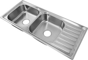 Chiuvetă din oţel inoxidabil cu sifon, 105x45, DUPLO