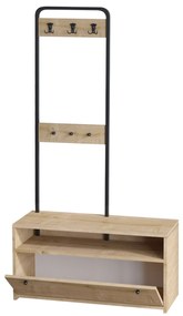 Set mobilier pentru hol Niko (Nuc + Negru). 1073484