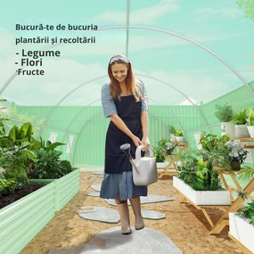 Outsunny Seră de Grădină Tunnel 18 m² dim. 6L x 3l x 2H m - 8 ferestre, Ușă cu Fermoar Rulabil - Structură Tubulară Oțel Galvanizat, Folie PE de Înaltă Densitate Verde | Aosom Romania