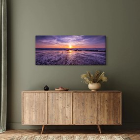 Tabloul cu plaja - apus de soare (120x50 cm)