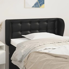 3117216 vidaXL Tăblie de pat cu aripioare negru 83x23x78/88 cm piele ecologică