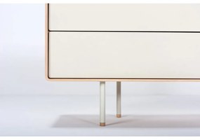 Comodă TV albă/în culoare naturală din lemn de stejar 150x64 cm Fina – Gazzda