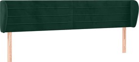 vidaXL Tăblie de pat cu aripioare verde închis 163x23x78/88 cm catifea