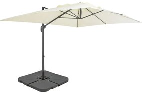 vidaXL Umbrelă de soare de grădină, bază portabilă, nisipiu