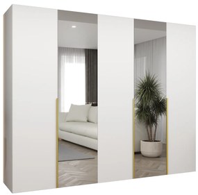 Dulap de haine 250 cm Alice 2 (alb + Auriu). 1126183