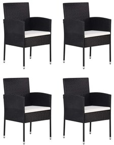 Set mobilier de gradina, 5 piese, negru