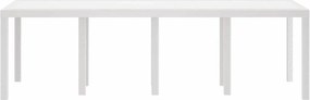 vidaXL Masă de Grădină Alb 250 x 100 x 73 cm poliratan