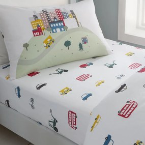 Cearceaf pentru copii alb din bumbac pentru pat de o persoană cu elastic 90x190 cm Transport – Bianca