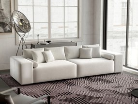 Canapea extensibilă dumonde cu ladă de depozitare si sezut confortabil din spuma high-density, Marbela Zoom Cream XXL 295x100 cm