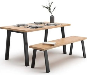 Set 2 picioare metalice pentru măsuță de cafea, design industrial, negru mat