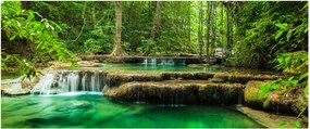 Tablou - Cascada Erawan din Kanchanaburi, Thailanda (120x50 cm)